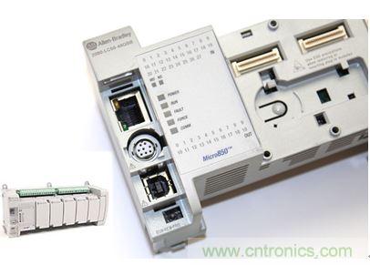 圖1：Allen-Bradley Micro850可編程邏輯控制器(PLC)的價格約為500美元，是高度堅固、可配置、隔離性和易用性方面的標桿，盡管有PC/嵌入式計算設備的競爭，仍在工廠自動化領域中保持著強勢地位。