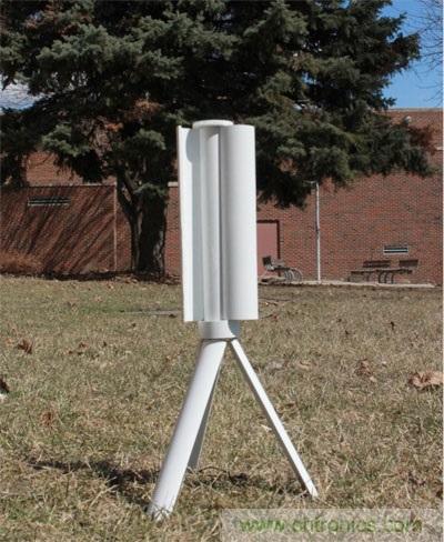 圖3：Skajaquoda的便攜式風力發電機Trinity，能產生15V的電源并儲存于內置15,000mAh鋰聚合物電池中。